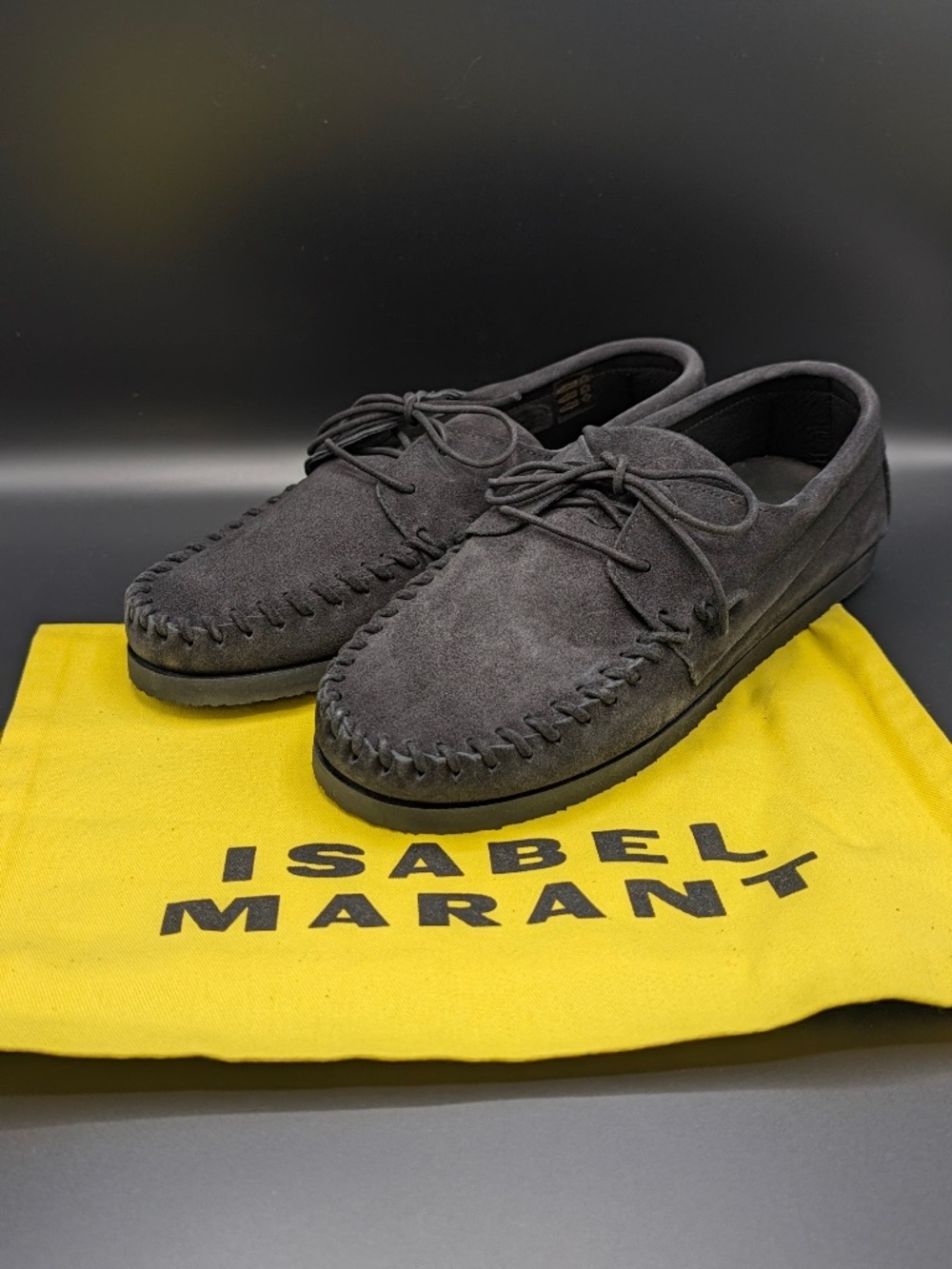Isabel Marant Fenlis Suede Loafers EU 43 US 10 Moccasin Black Boat Shoes NWT NIB